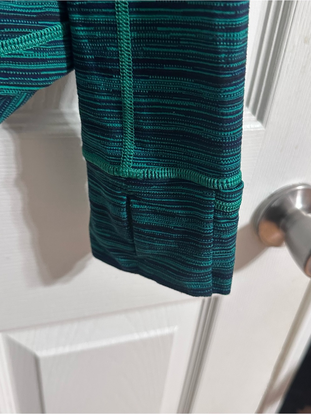 Lululemon Define Jacket Womens 10 Teal Striped Full Zip Athletic Yoga Jacket - Picture 9 of 11